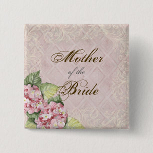 Rosa Hydrangea-Strudel - Brautparty-Knopf Button