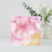 Rosa Hydrangea-Traum-… quadratische Einladung - (Stehend Vorderseite)