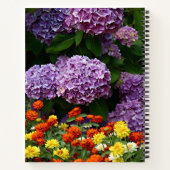 Rosa Hydrangea und farbenfrohe Zinnia Floral Notizblock (Rückseite)