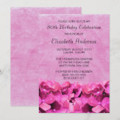 Rosa Hydrangeas-80. Geburtstags-Party Einladungen (Vorne/Hinten)