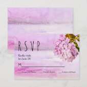 Rosa Hydrangeas Aquarellblume Hochzeit RSVP Karte (Vorne/Hinten)