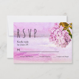 Rosa Hydrangeas Aquarellblume Hochzeit RSVP Karte