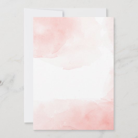 Rosa Hydrangeas elegante blumengeschmückte Taufe Einladung (Rückseite)