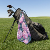 Rosa Hydrangeen Blumen Golfhandtuch (Gras)