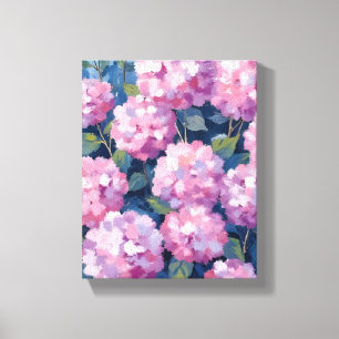 Rosa Hydrangeen Blumen Leinwanddruck