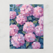 Rosa Hydrangeen Blumen Postkarte (Vorderseite)