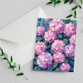 Rosa Hydrangeen Blumen Postkarte