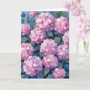 Rosa Hydrangeen Blumig Karte