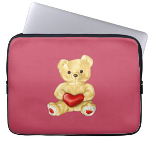 Rosa Hypnotisierung Niedlicher Teddybär Laptopschutzhülle
