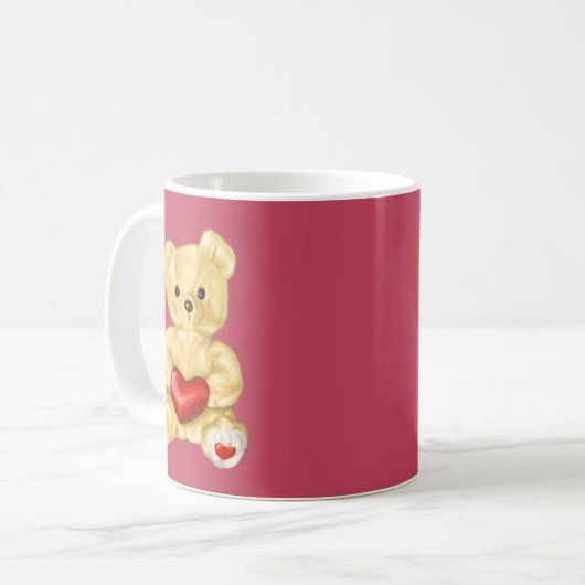 Rosa Hypnotizing niedlicher Teddy-Bär Kaffeetasse (Vorderseite Links)