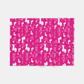 Rosa I Herz Dackel Dog Blanket Fleecedecke (Vorderseite (Horizontal))