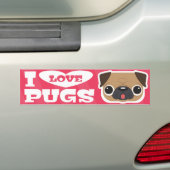 Rosa I LIEBE-MOPS-Autoaufkleber Autoaufkleber (Auf Auto)