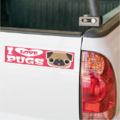 Rosa I LIEBE-MOPS-Autoaufkleber Autoaufkleber (Auf Lkw)