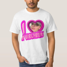 Rosa I Liebe My Girlfriend Foto Personalisiert T-Shirt