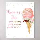 Rosa Ice Cream Baby Dusche Mama Osa Bar Poster (Vorne)