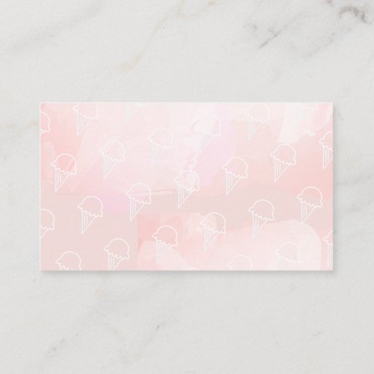 Rosa Ice Cream Gold Babydusche Buchungsanfrage Begleitkarte (Rückseite)