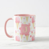 Rosa Ice Creme Cone Mit Monogramm Tasse (Links)