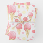 Rosa Ice Creme Cone Wrapping Paper Set Geschenkpapier Set (Beispiel)