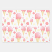 Rosa Ice Creme Cone Wrapping Paper Set Geschenkpapier Set (Vorderseite)