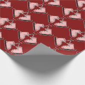 Rosa Ice-Skate Geschenkpapier (Ecke)