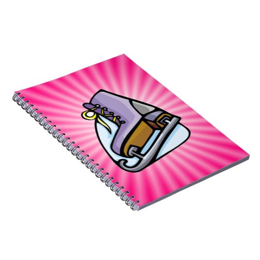 Rosa Ice Skate Notizblock (Rechte Seite)