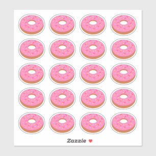 Rosa-Iced Donut Graphic Cutout Aufkleber
