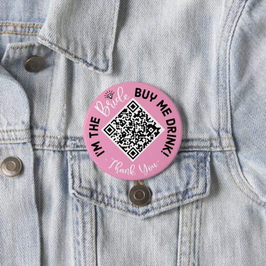 Rosa Ich bin die Braut kaufen mir einen QR-Code tr Button (Beispiel)