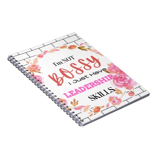 Rosa Ich bin kein bossy Notebook | Journal Notizblock (Rechte Seite)