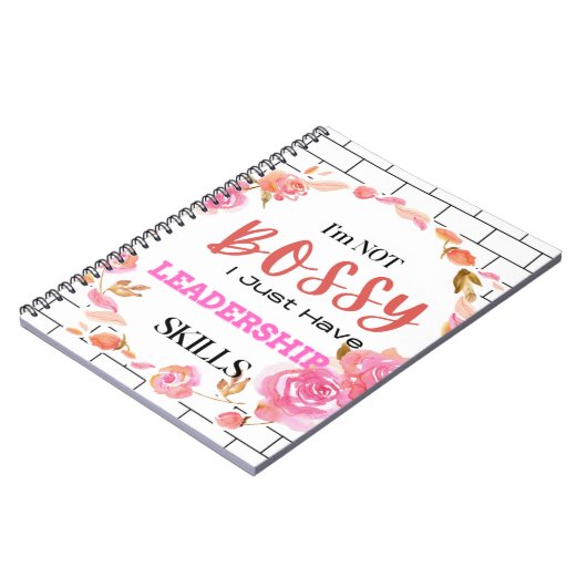 Rosa Ich bin kein bossy Notebook | Journal Notizblock (Linke Seite)