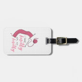 Rosa Ich fühle mich knitty, so knett Gepäckanhänger (Vorderseite horizontal)