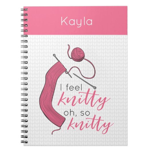 Rosa Ich fühle mich knitty, so knett Notizblock (Vorderseite)