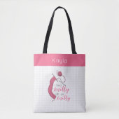 Rosa Ich fühle mich knitty, so knett Tasche (Vorderseite)