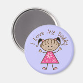 Rosa Ich Liebe mein Daddy-Geschenk Magnet (Vorderseite/Rückseite)