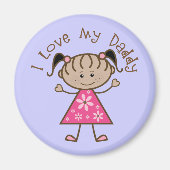 Rosa Ich Liebe mein Daddy-Geschenk Magnet (Vorne)