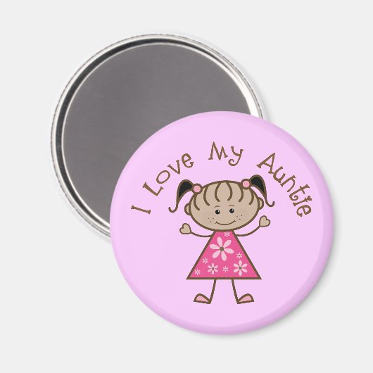 Rosa Ich Liebe mein Tante Geschenk Magnet (Vorderseite/Rückseite)