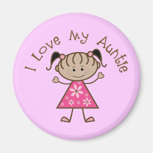 Rosa Ich Liebe mein Tante Geschenk Magnet