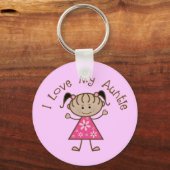 Rosa Ich Liebe mein Tante Geschenk Schlüsselanhänger (Vorderseite)