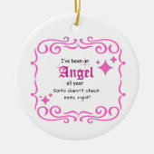 Rosa Ich war ein Engel... Ornament (Vorne)
