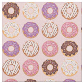 Rosa Icierte Donuts mit Sprinklen-Muster-Party Stoff (Nahaufnahme)