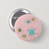Rosa Iconic AtomSternexplosion-runder Knopf Button (Vorne & Hinten)