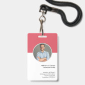 rosa ID | Mitarbeiter Foto ID Company Security Ausweis (Vorderseite mit Lanyard)