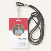 rosa ID | Mitarbeiter Foto ID Company Security Ausweis (Vorderseite mit Schlüsselband)