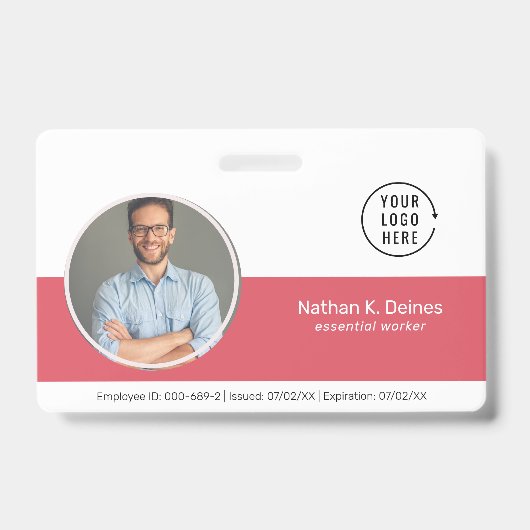 rosa ID | Mitarbeiter Foto ID Company Security Ausweis (Vorderseite)