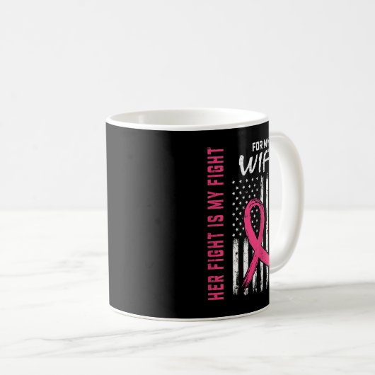 Rosa ihr Kampf ist mein Kampf gegen Brustkrebs in  Kaffeetasse (VorderseiteRechts)