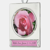 Rosa III Garten Blumen Banner-Ornament Silber (Links)