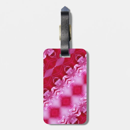 Rosa Ikat 2 Gepäckanhänger (Rückseite vertikal)