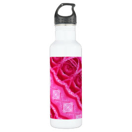 Rosa Ikat 3 Edelstahlflasche