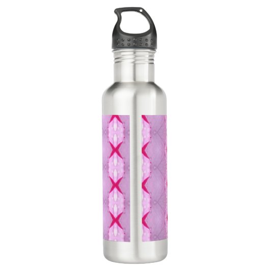 Rosa Ikat 3 Edelstahlflasche (Rückseite)