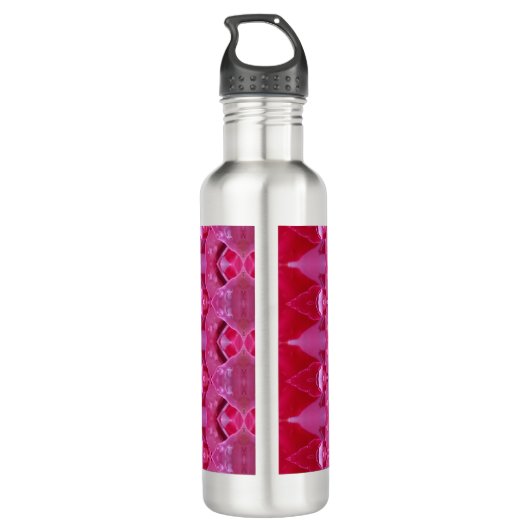 Rosa Ikat 6 Edelstahlflasche (Rückseite)