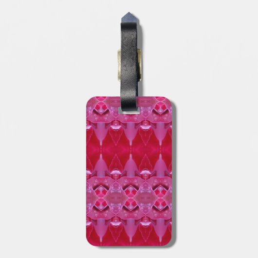 Rosa Ikat 6 Gepäckanhänger (Rückseite vertikal)